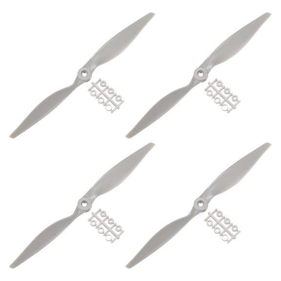 Uxcell RC Propellers 2 Vane Blades Props 11x7 Inch Grey with Adapter Rings for Electric Airplane Aircraft, Pack of 4