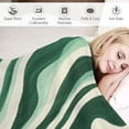 thumbnail image 3 of ONETECH Aesthetic 70S Abstract Wavy Swirl Throw Blanket, Cute Sage Green Blankets and Throws for Bed, Retro Boho Minimal Sofa and Couch, Groovy Blankets for Girls and Boys Kids, Bedding Accessories, 3 of 6