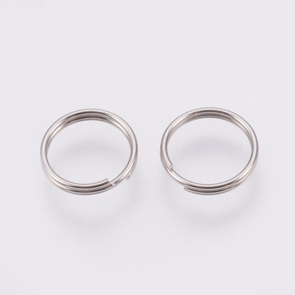 Resistant 304 Stainless Steel Split Rings Double Loops Jump Rings Stainless Steel Color 8x0.6mm 7mm inner diameter 5000pcs/bag