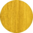 thumbnail image 1 of Ahgly Company Machine Washable Indoor Round Abstract Yellow Modern Area Rugs, 3' Round, 1 of 4