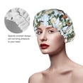 thumbnail image 2 of Kdxio Mallard Ducks And Roses Print Shower Cap for Women,Elastic and Reusable,Double Waterproof Layers Bathing Hat, 2 of 6