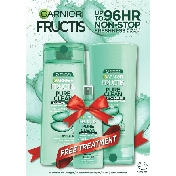 Garnier Fructis Pure Clean Shampoo Conditioner and Detangler, Gift Set