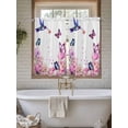 thumbnail image 4 of Pink Flower Bathroom Window Curtain, Spring Floral Butterflies Elegant Pastoral Birds Light Filtering Coffee Kitchen Curtains, Bedroom Living Room Curtains 2 Panel 84"x45", 4 of 6