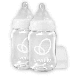 Evenflo Feeding Balance+ Wide Glass Bottle, 6 oz, 2 Pack