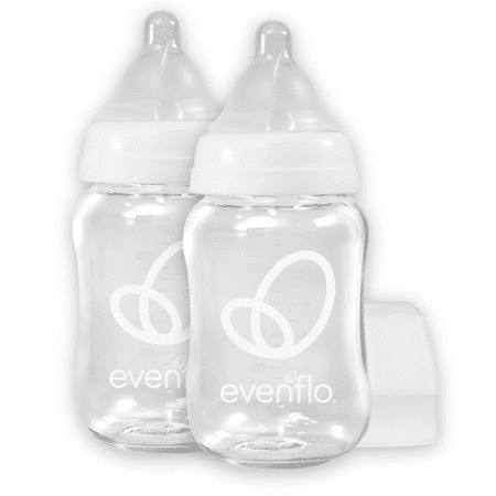 Evenflo Feeding Balance + Wide Glass Bottle, 6 fl oz, 2-Pack