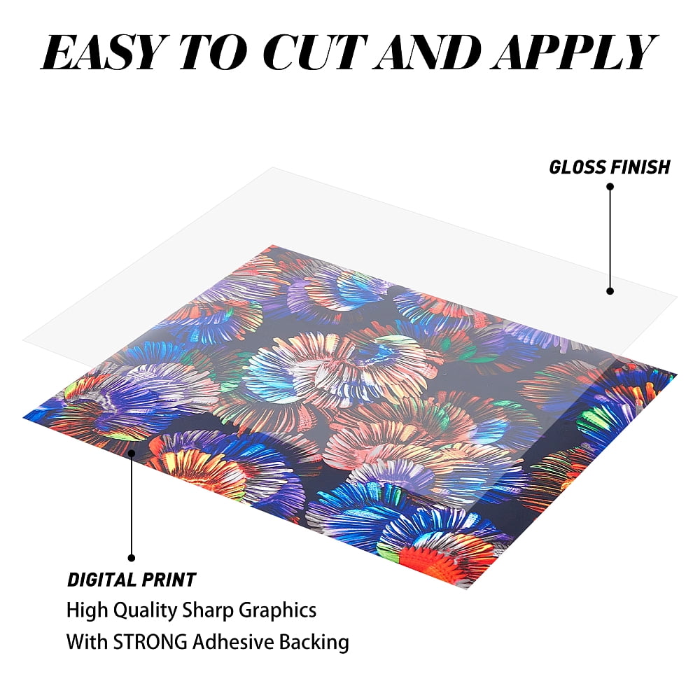 11pcs 10 Sheets Flower PU Heat Transfer Film 12 x 10 Inch Flower Pattern Heat Transfer Film HTV Vinyl Heat Craft Film and 1pc Stainless Iron Beading Tweezers Craft Weeding Tools for Clothing DIY