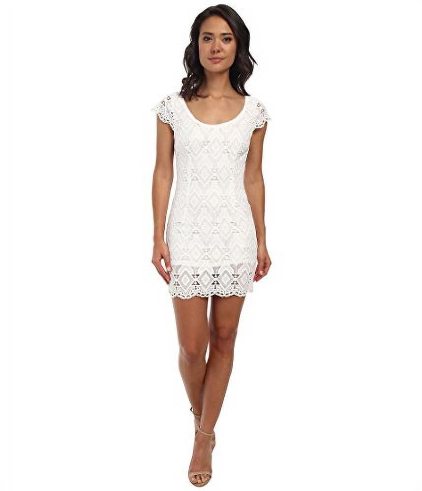 Alejandra Sky Women's Leyla Crochet Open Back Dress White Dress Large ...