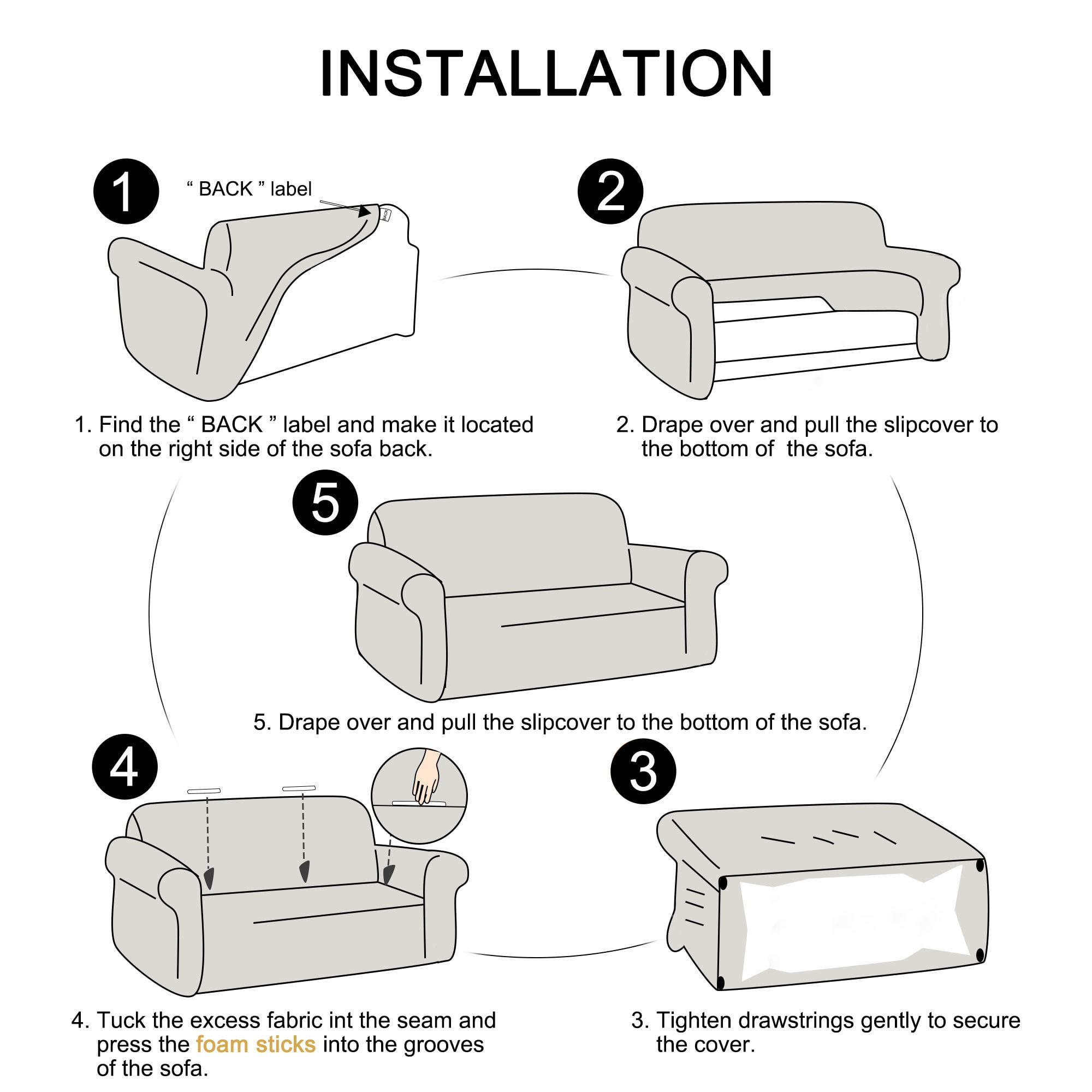 Unique Bargains Stretch Slipcover Washable Furniture Covers for Dogs Black Small