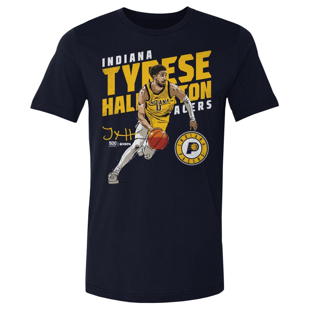 Men's 500 Level Tyrese Haliburton Navy Indiana Pacers Slant T-Shirt