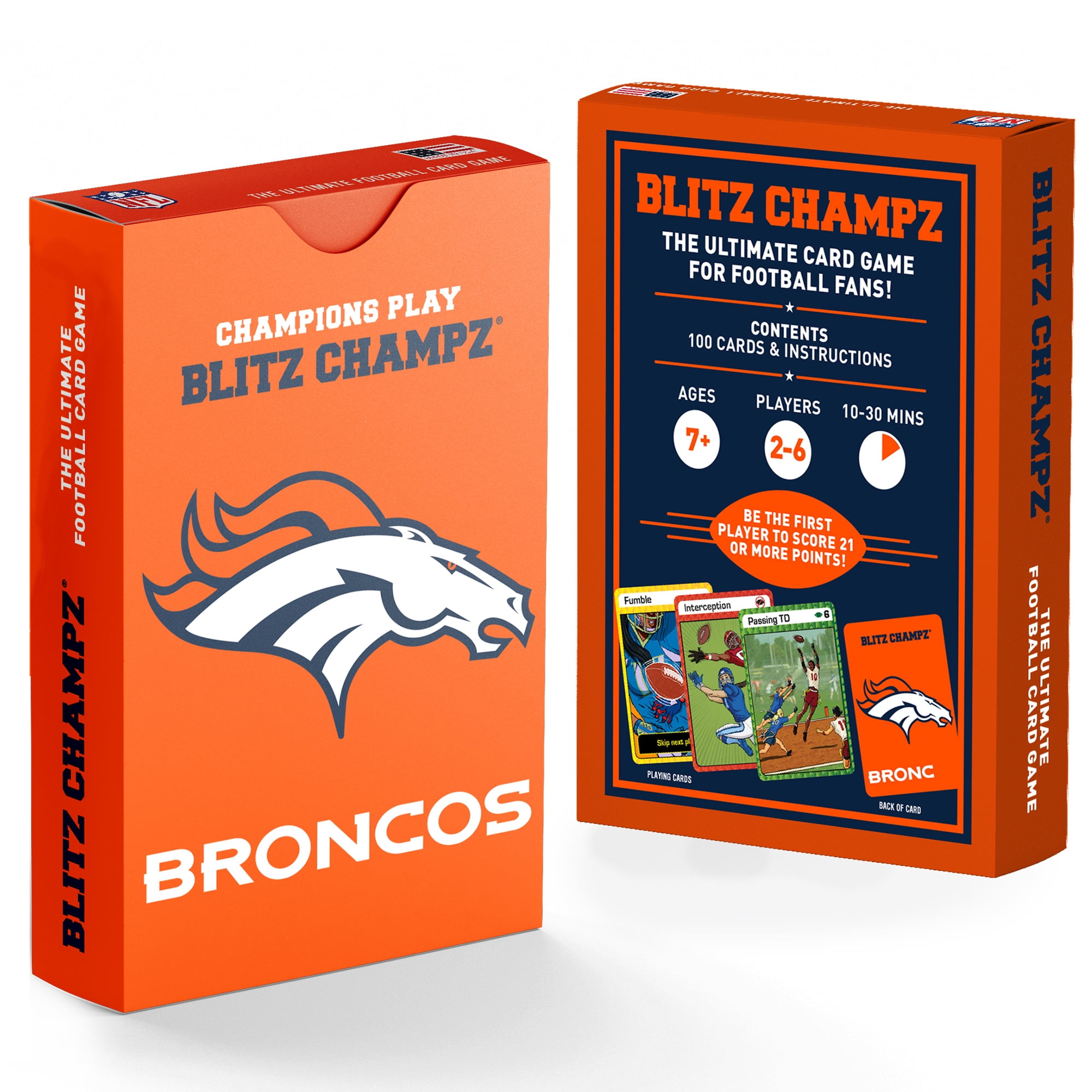 Blitz Champz Denver Broncos Card Game, Family Game for Adults & Kids, Easy-To-Learn Party Game