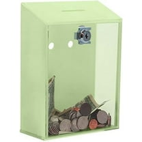 Acrylic Charity Coin Collection Box Donation and Suggestion Box with Lock and 2 Keys Glow in The Dark