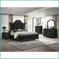 thumbnail image 5 of Dresser, 9-Drawer Traditional Glam with Velvet Tufted Fronts & Faux Crystal Knobs | Black | Wood, 5 of 5