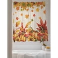 thumbnail image 2 of Sheer Curtains 63 inches Long 2 Panels Set Thanksgiving Fall Sunflower Pumpkin Maple Leaf Mushroom Tiers Sheers Rod Pocket Small Window Short Curtains for Kitchen Cafe, Each 52" W x 63" L, 2 of 7
