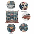 thumbnail image 6 of Throw Pillow Covers, Middle Century 16x16 Pillow Covers for Couch/Sofa/Bed, Vintage Abstract Bohemia Tribal Pattern Blue Decorative Square Linen Cushion Pillowcase for Home Decor, 6 of 9