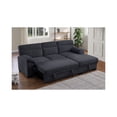 thumbnail image 3 of Kipling II 94"W Dark Gray Chenille Sleeper Sectional Storage Cupholder USB, 3 of 6