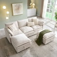 thumbnail image 6 of Aitjunz 85.83'' Modular Cloud Couches, Sectional Sofa for Living Room, Modern Couches and Sofas with Storage Ottoman, U-Shape 5 Seat Chenille Cloud Sofa with Pillows for Bedroom, 6 of 8