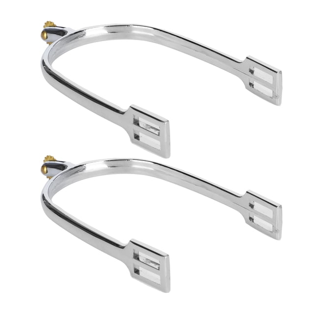 Espuelas para caballo, aleación de Zinc, accesorio para montar a caballo estilo inglés con paleta de cobre giratoria