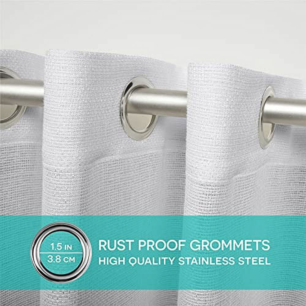 Exclusive Home Curtains Miami Semi-Sheer Textured Indoor/Outdoor Grommet Top Curtain Panel Pair, 54x84, Cloud Grey
