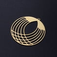thumbnail image 2 of 201 Stainless Steel Filigree Pendants Flat Round Golden 42x39.5x1mm Hole: 1.6mm, 2 of 2