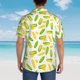 thumbnail image 4 of Balery Cartoon Corn Camisas hawaianas de manga corta para hombre, camisas playeras de corte holgado, camisas de vacaciones con botones,Medium, 4 of 7