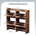 thumbnail image 6 of Ktaxon Fluted Shoe Cabinet with 4 Flip Drawers, Narrow Shoes Storage for Entryway, Walnut, 6 of 12