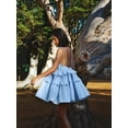 thumbnail image 6 of Womens Summer Dress Adjustable Spaghetti Strap Sleeveless Flowy Mini Short Dresses Blue L, 6 of 7