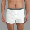 thumbnail image 2 of khonts,Men's Boxers Briefs Comfortable Soft Underpants Breathable Boxers Shorts Button Underwear White XL, 2 of 4
