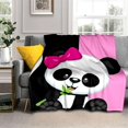 thumbnail image 1 of Manta de franela con dibujos de Panda Kawaii para niños, ropa de cama de viaje, sofá, regalo, supersuave, 1 of 4