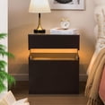 thumbnail image 4 of Night Stand Set 2 Black LED Nightstands for Bedroom Set of 2 Modern Bedside Table with 3 Drawers End Side Table, 4 of 16
