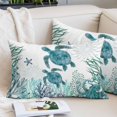 thumbnail image 2 of Ocean Green Turtles Throw Pillow Cover 20 x 30 Inch Decorative Pillow Cover Coastal Octopus Coral Nautical Starfish Lumbar Pillowcase Seasonal Rectangle Cushion Case for Couch Sofa Bed Living Room, 2 of 9