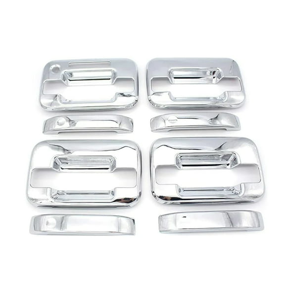 NINTE Door Handle Covers for 2004-2014 Ford F-150 Crew Cab without Passenger Key Hole with Keypad 4Pcs Chrome Style