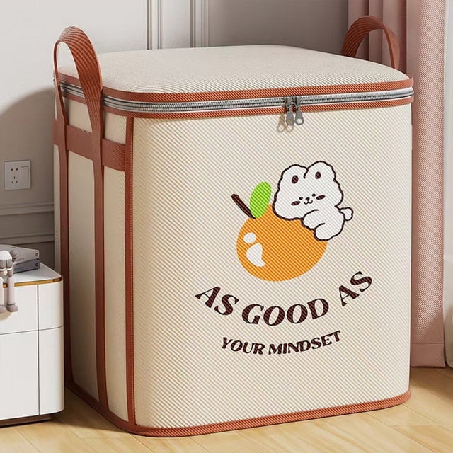 Bolsa de Almacenamiento de Alta Resistencia con Asas Reforzadas - Tote de Almacenamiento Sobredimensionado para Mudanzas y Edredones de Ropa, Tela Impermeable Engrosada, Cremallera Doble,