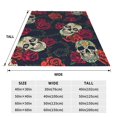 thumbnail image 3 of Balery Roses Skulls Manta de Felpa Suave y Acogedora – Cobija de Franela Aterciopelada para Cama, Lavable y Cálida para Sofá, Mascotas, Transpirable-80"x60", 3 of 7