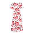 thumbnail image 3 of Fshaion Robe d'Été pour Femmes 2024 Grande Taille Décontractée Manches Courtes Col Rond Robe Décontractée Fluide à Étages Robe de Plage avec Poches Robe Imprimée de la Saint-Valentin en Solde à Moins de 10!, 3 of 4