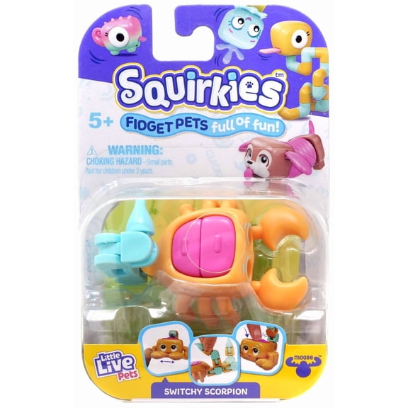 Little Live Pets Squirkies Switchy Scorpion Figure (Orange, Pink & Blue)
