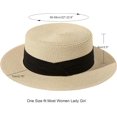 thumbnail image 3 of Sun Hats for Women Wide Brim Straw Boater Hat Foldable Packable Beach Hat for Summer Fit Size 6 8/7-7 1/4, 3 of 5