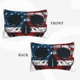 thumbnail image 2 of Naloa American Flag Skull Pillowcase, Throw Pillowcase, Wrinkle-Free, Stain-Resistant with Hidden Zipper for Bedroom Sofa-16"x24", 2 of 6