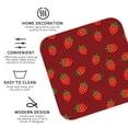 thumbnail image 3 of Picia Strawberry Printed Leather Coasters for Drinks, 4" Drink Coasters Set of 4 for Tabletop Protection, Handmade Luxurious Home Décor and Housewarming Gift -Square, 3 of 6