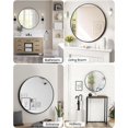 thumbnail image 2 of 24-pulgada round wall decor mirror con metal frame: ideal para para entrada, vanity, dormitorio, y bathroom, easy to install, 2 of 8
