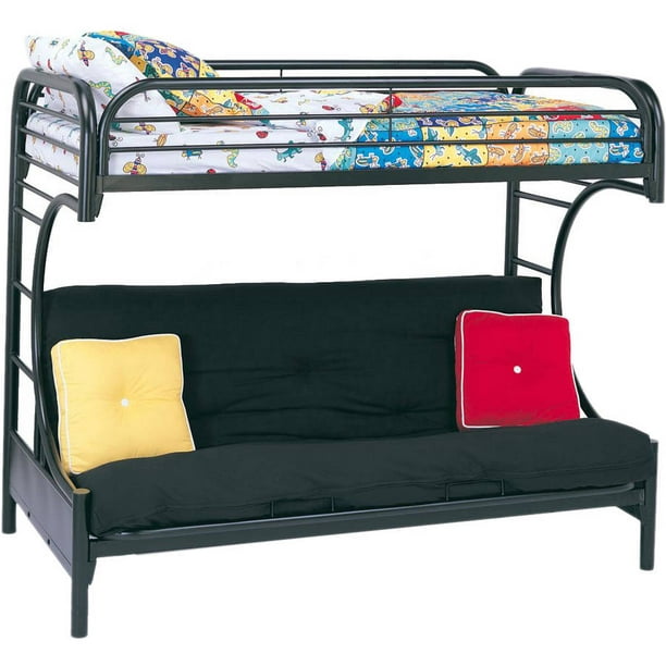 Eclipse Twin Over Full Futon Bunk Bed, Black Wood Bunk Beds Twin Over Full