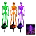 thumbnail image 2 of DVKOVI Halloween Skeleton Decorations Outdoor LED Skeletons Yard Stakes Light Up Full Body Realistic Skulls A A, 2 of 9