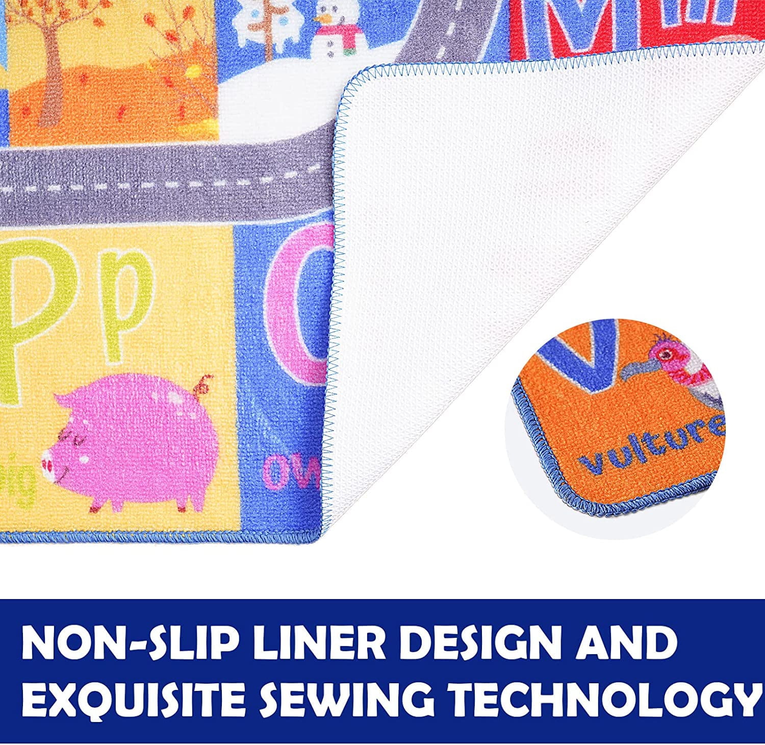 Lochas Kids Carpet Play Mat Educational Learning Rugs for Playing Children Area Rugs for Bedroom Playroom Nursery,Colorful,3x5 Feet