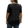 thumbnail image 7 of GERsome Womens Plus Size Summer Tops Square Neck T Shirts Puff Short Sleeve Shirt Eyelet Tunics Summer Casual Loose Blouses XL-5XL, 7 of 7