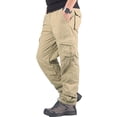 thumbnail image 1 of Sonducket Pantalón cargo cómodo y cálido de poliéster para hombre, pantalón cálido de invierno para actividades al aire libre Prendas para la parte inferior del cuerpo Caqui XXL, 1 of 6