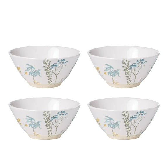 Lenox  Wildflower Dinnerware Bowls, Set of 4, White All-Purpose Bowls Set of 4