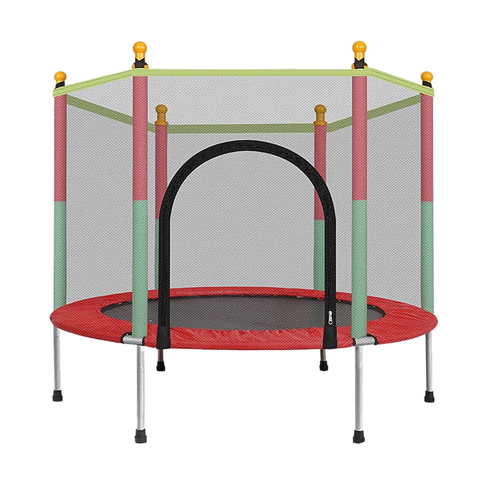 Garden trampoline with Safety Enclosure Netting and Ladder Edge Cover Jumping Mat Rocket Bunny Outdoor Trampoline Starter Kids Trampoline