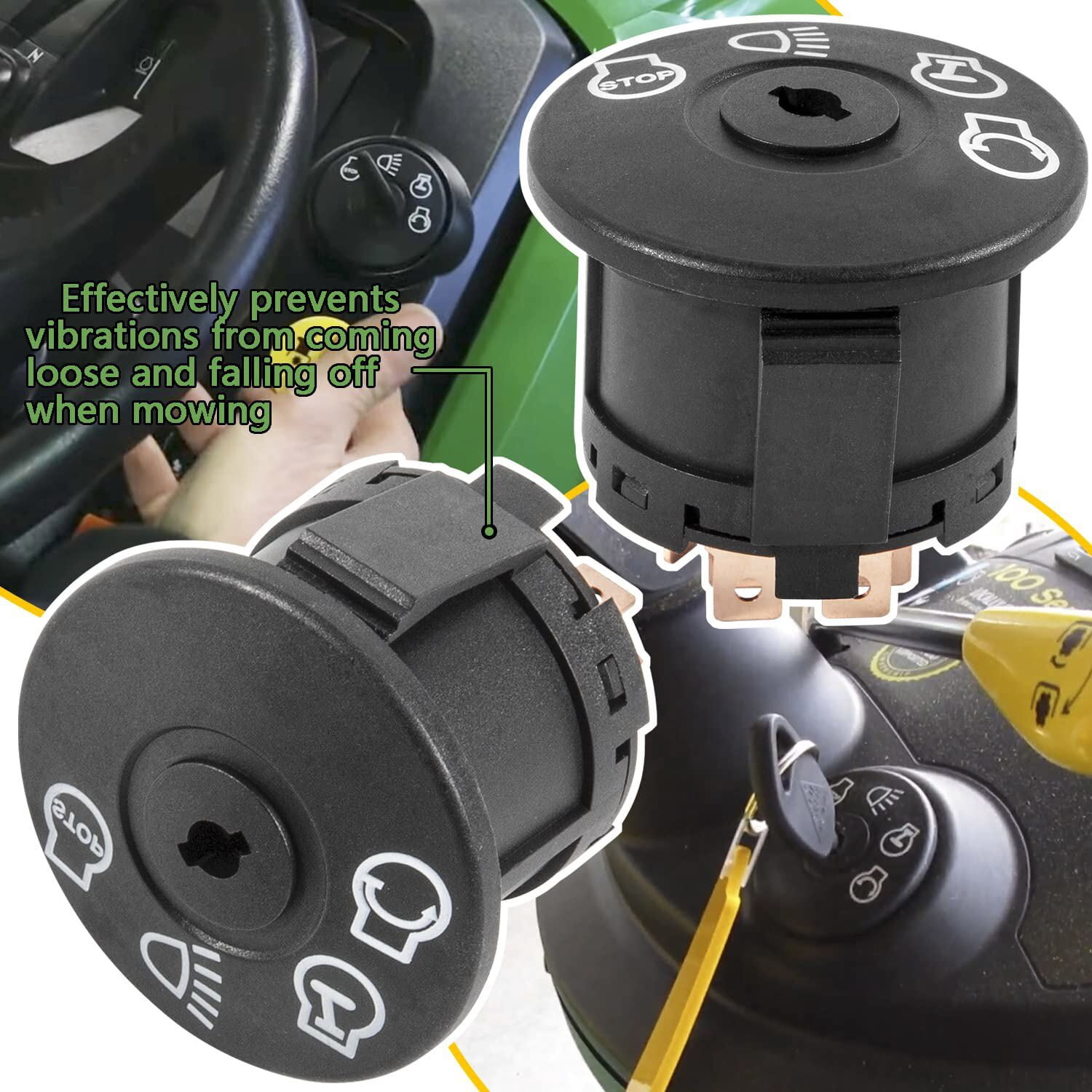 Ignition Switch for John Deere X100 X350 X354 X360 X370 X380 X384 X540 w/2 Keys