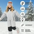 thumbnail image 2 of Kids Toddler Snow Suit One Piece for Boys Girls Lightweight Insulated Ski Suit Windproof Hooded Snowsuit Baby Jumpsuit, 2 of 7