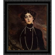 Portrait of Lina Cavalieri 20x22 Black Ornate Wood Framed Canvas Art by Boldini, Giovanni