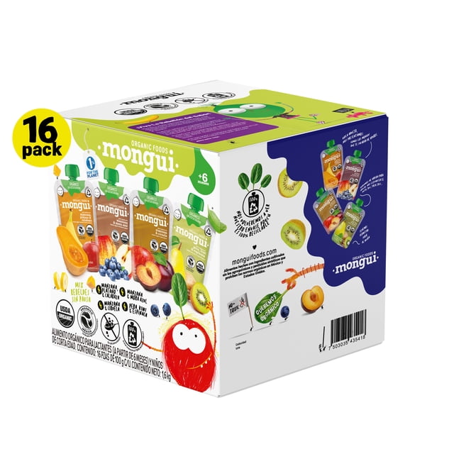 Alimento Infantil Orgánico Mongui Pack Variado (16pz)